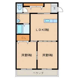 H&Sマンションすずらん【2階】の間取り