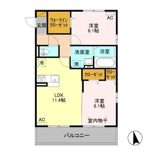 ル リッシュ C【3階】の間取り