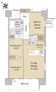 シティハウス巣鴨【2階】の間取り
