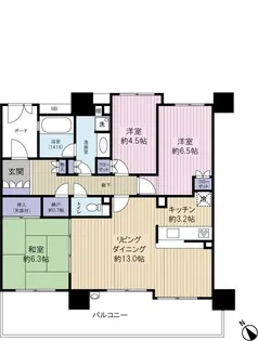 サンクタス千葉みなとポートレジデンス【8階】の間取り