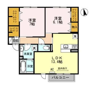 シャトレイユ阪南町【2階】の間取り