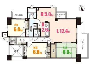 ダイアパレス中須【6階】の間取り
