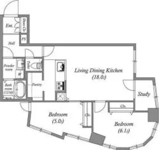 ルネパルティーレ汐留【6階】の間取り