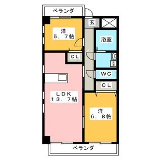 エスポワール大田【4階】の間取り
