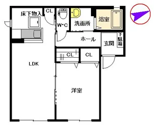グランディール春日【1階】の間取り