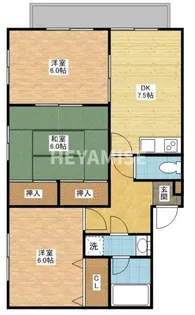 ハイツ河浪【4階】の間取り