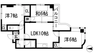 シュロス五月山2【5階】の間取り