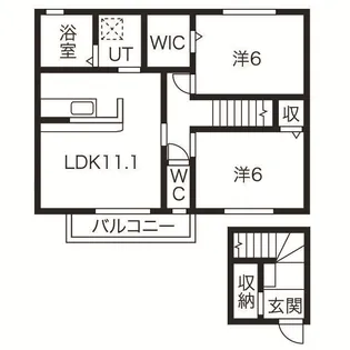 フルール・ドゥ・スリジエ【2階】の間取り