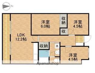 小名川ハイツ谷上II【3階】の間取り