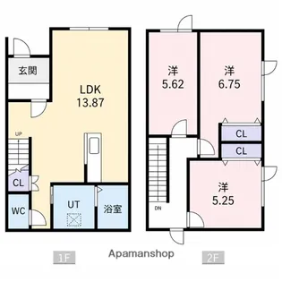 ソレイユ早来II【2階】の間取り