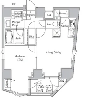 Casa Splendido La plus 元赤坂【9階】の間取り