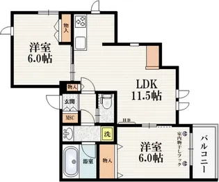 ソレイユ モンタン 西が丘【2階】の間取り