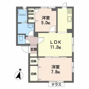 コモンライフ中佃【1階】の間取り