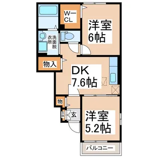 パレ・サンパティークAB【1階】の間取り