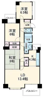 佐鳴湖パークタウン12号棟【11階】の間取り