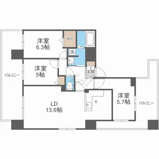 南円山シャトー桂和【5階】の間取り