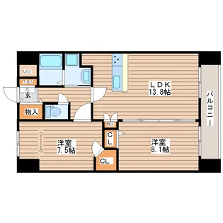アークデュオ仙台苦竹【13階】の間取り