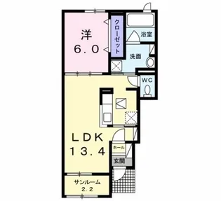 ディアコート苅田【1階】の間取り