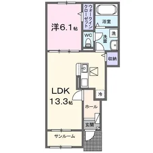 ボヌールII【1階】の間取り
