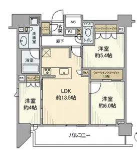 リビオ蒲田ザ・ゲート【12階】の間取り