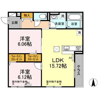 モンテベール南風【1階】の間取り