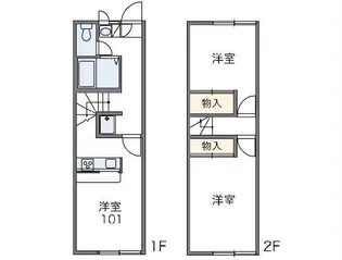 レオパレスピュアタウンII【1階】の間取り