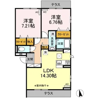 アネモス・ウェントゥス ウェントゥス【1階】の間取り