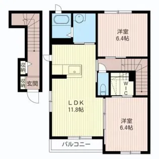 ラ・メファムC【2階】の間取り