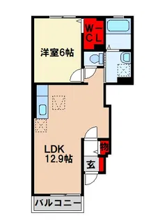 ハウジング八尋II【1階】の間取り