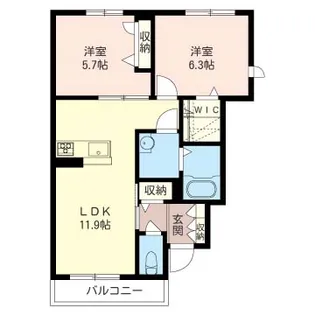 ソレアード【1階】の間取り