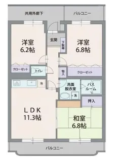 フェルミエール香貫【2階】の間取り