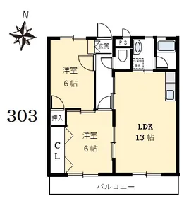 プリンス桜【3階】の間取り