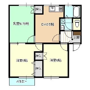 サンハウスC【2階】の間取り