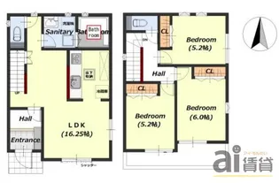 埼玉県川越市かすみ野2【一戸建】の間取り