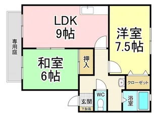 2LDKの間取り画像