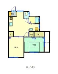 タートル万年寺【1階】の間取り