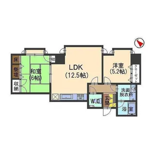 1LDKの間取り画像