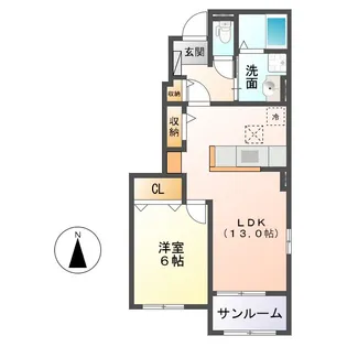 サンシャインSU I【1階】の間取り