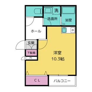 ロクハウス富田【1階】の間取り