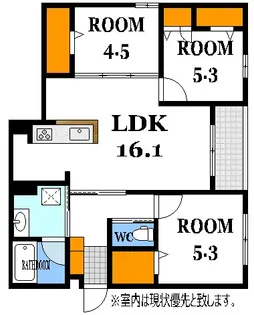 One wide 祇園【1階】の間取り