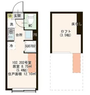 ハーモニーテラス上中里【1階】の間取り