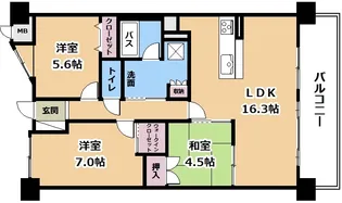 レジェ南草津【3階】の間取り