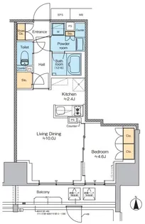 プラウドフラット四谷三丁目【7階】の間取り