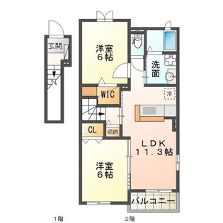 メゾン ラヴィエール【2階】の間取り