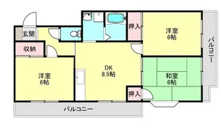 東京都東大和市中央1【マンション】の間取り