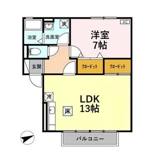 新潟県長岡市古正寺3【アパート】の間取り