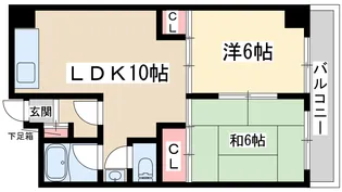 江坂グランドハイツ北【7階】の間取り