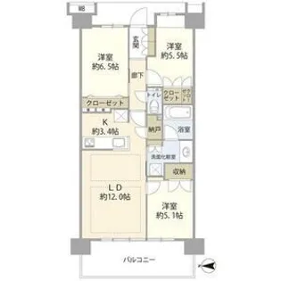 3LDKの間取り画像