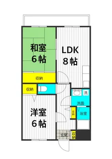富士雁屋西マンション【4階】の間取り
