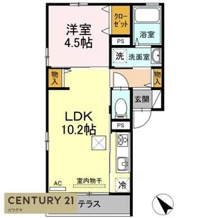 エバーグリーンB棟【1階】の間取り